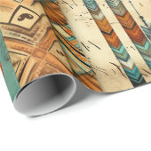 Native American Feather Art Cadeaupapier (Rol Hoek)