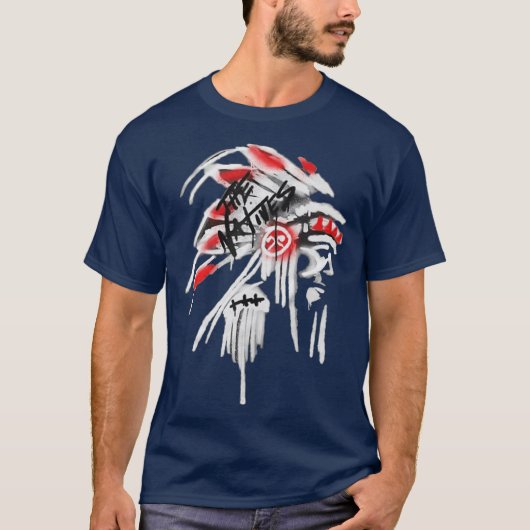 Native American Feather Headdress Design Native T-shirt (Voorkant)