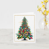 Native American Feather kerstboom Kaart (Gele Bloem)