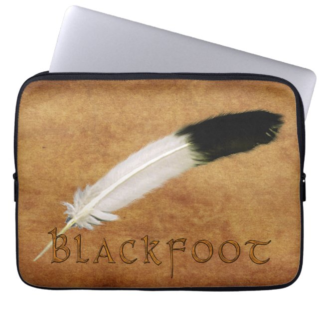 Native American Feather-laptophoes, BLACKFOOT Laptop Sleeve (Voorkant)