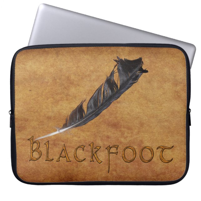 Native American Feather-laptophoes, BLACKFOOT Laptop Sleeve (Voorkant)