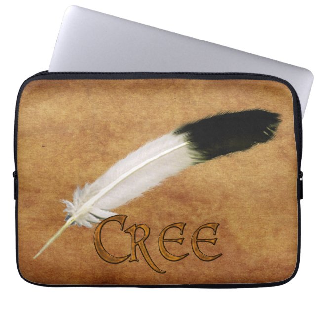Native American Feather-laptophoes CREE Laptop Sleeve (Voorkant)
