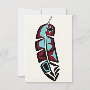 Native American Feather Wenskaart Kaart