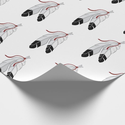 Native American Feather Wrapping Paper Cadeaupapier (Hoek)