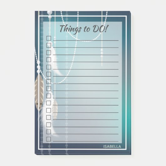 Native American Feathers en Kralen Wat te doen Post-it® Notes (Voorkant)