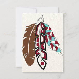 Native American Feathers Wenskaart Kaart