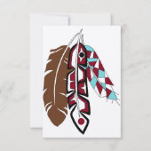 Native American Feathers Wenskaart Kaart (Voorkant)