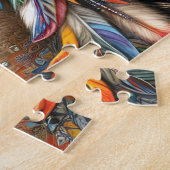 Native American Female With  Wolf Legpuzzel (Zijkant)