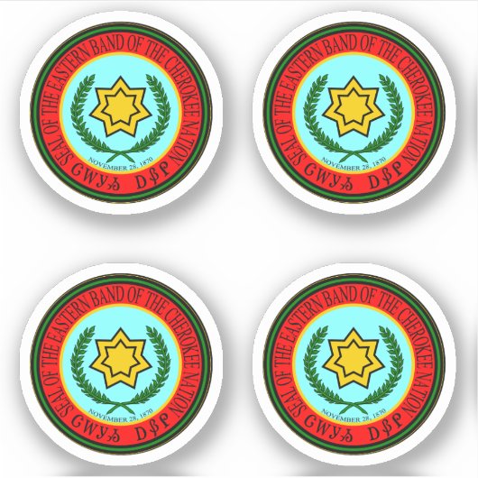 Native American Flag Eastern Band Cherokee Nation Sticker (Voorkant)