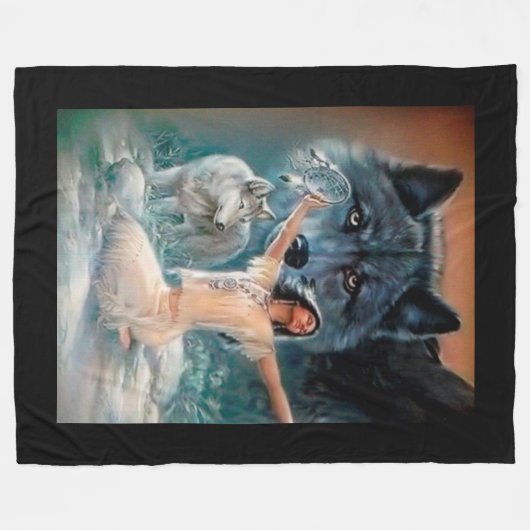 Native American Fleece Deken (Voorkant (Horizontaal))