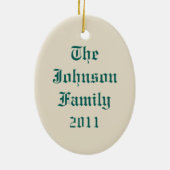 Native American Flute Player-kerstversiering Keramisch Ornament (Achterkant)