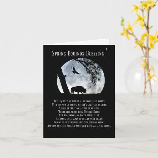 Native American Geïnspireerde Spring Equinox-zegen Kaart (Gele Bloem)
