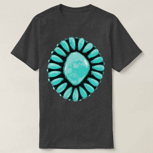 Native American Geïnspireerde Turquoise Jewelry Cl T-shirt (Design voorkant)