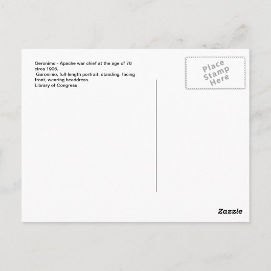  Native American Geronimo Apache Briefkaart (Achterkant)