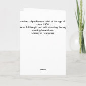 Native American Geronimo Apache Kaart (Achterkant)