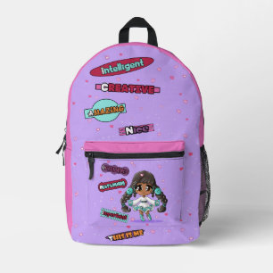 Native American Girl en Positive Words Bedrukte Rugzak