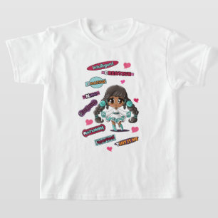 Native American Girl en Positive Words T-shirt