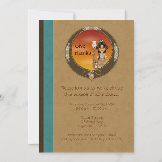 Native American Girl Kaart (Voorkant)