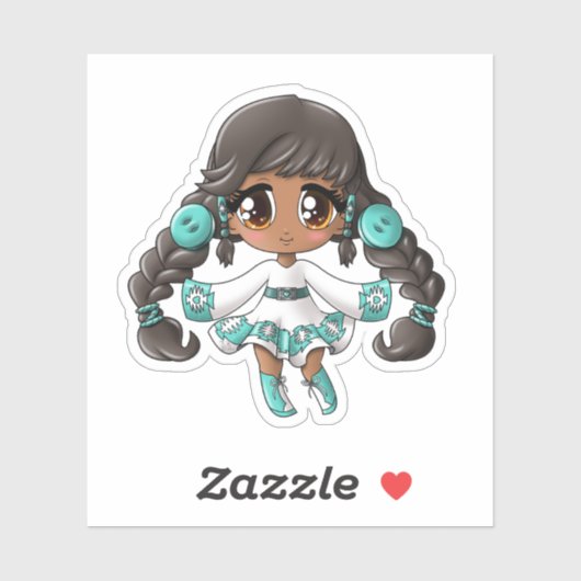 Native American Girl Sticker (Vel)