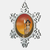 Native American Girl Tin Sneeuwvlok Ornament (Rechts)