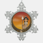 Native American Girl Tin Sneeuwvlok Ornament (Voorkant)