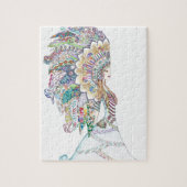 Native American Girl's Headdress Legpuzzel (Verticaal)