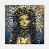 Native American Gold Feather Magneet (Voorkant)