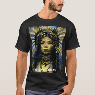 Native American Gold Feather= T-shirt