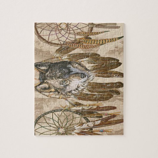 Native American Gray Wolf Legpuzzel (Verticaal)