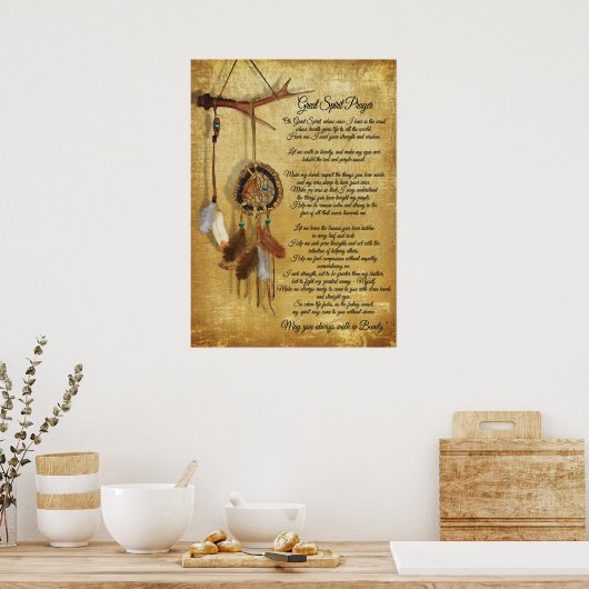 Native American Great spirit Prayer Poster (Keuken)