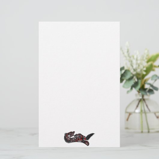 Native American Haida Art Otter Illustratie Briefpapier (Staand voorkant)