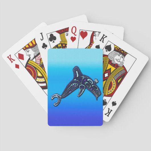 Native American Haida Killer Whale Orca Art Pokerkaarten (Achterkant)