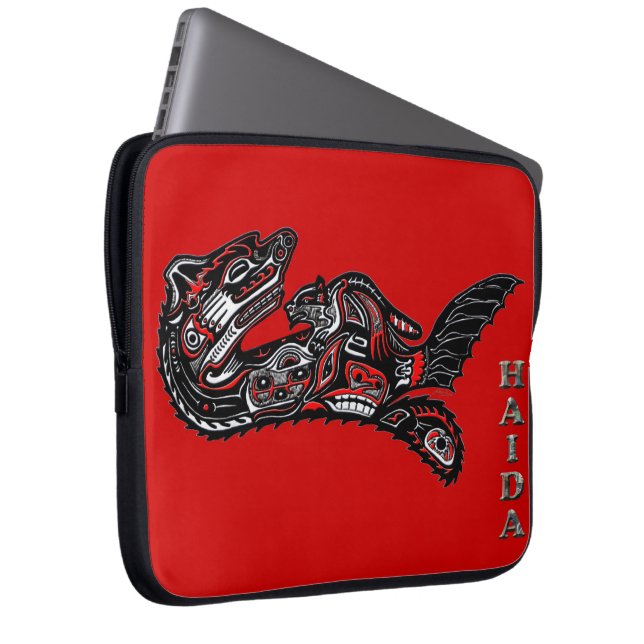 Native American Haida Otter Art-laptophoes Laptop Sleeve (Voorkant Rechts)