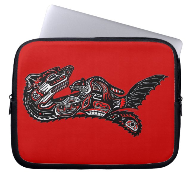 Native American Haida Otter Art-laptophoes Laptop Sleeve (Voorkant)