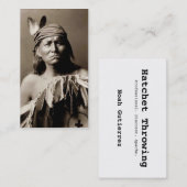 Native-American Hatchet Thrower's Calling Card Visitekaartje (Voorkant / Achterkant)