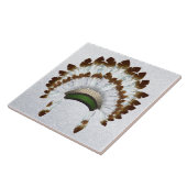 Native American Headdress Keramische Tegel Tegeltje (Zijkant)