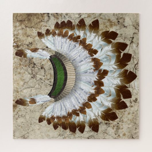 Native American Headdress Puzzle Legpuzzel (Horizontaal)