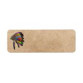 Native American Headdress Return Address Label (Voorkant)