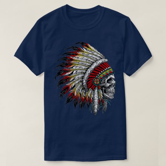 Native American Headdress Skull T-shirt (Design voorkant)