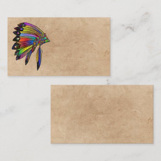 Native American Headdress Visitekaartje (Voorkant / Achterkant)