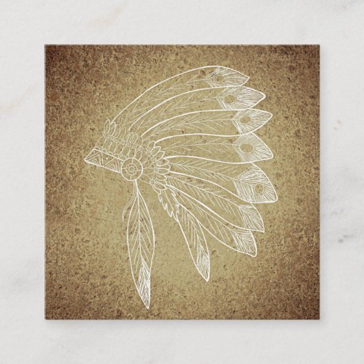 Native American Headdress Visitekaartje (Voorkant)