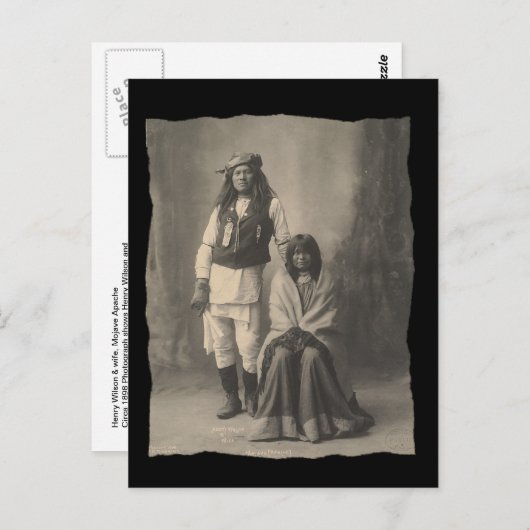  Native American Henry Wilson en Wife Moja Briefkaart (Voorkant / Achterkant)