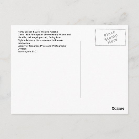  Native American Henry Wilson en Wife Moja Briefkaart (Achterkant)