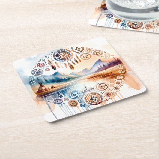 Native American Heritage Month Kartonnen Onderzetters (Schuin)