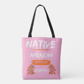 Native American heritage month pink tote bag (Achterkant)