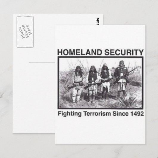 Native American Homeland Security T-shirts Briefkaart (Voorkant / Achterkant)
