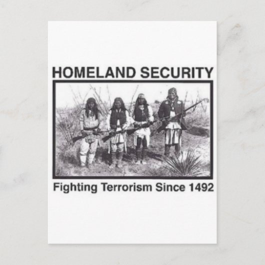 Native American Homeland Security T-shirts Briefkaart (Voorkant)