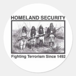 Native American Homeland Security T-shirts Ronde Sticker