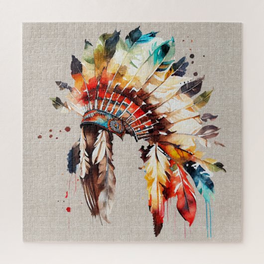 Native American Hoofddeksel Puzzel (Verticaal)