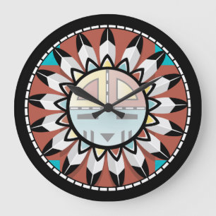 Native American Hopi Abstract Clock Design Grote Klok
